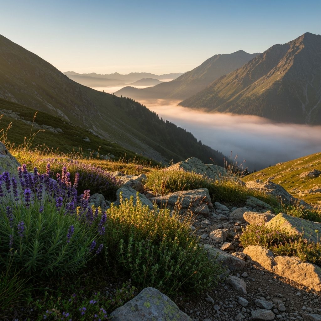 Alpine mountain landscape representing wisdom and knowledge