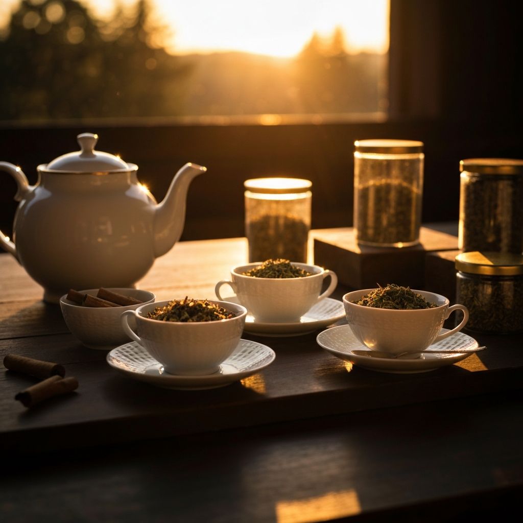Refined tea service with Alpine herb infusions